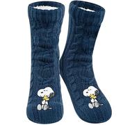 United Labels The Peanuts Snoopy Kuschelsocken für Damen, Blau, 39-42, flauschige Stoppersocken, warme Socken, Hüttensocken
