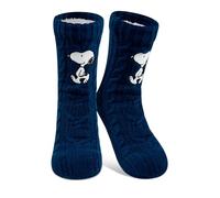 United Labels The Peanuts Snoopy Kuschelsocken für Damen, Blau, OneSize 38-43, flauschige Stoppersocken mit Sherpa Futter, warme Socken, Hüttensocken