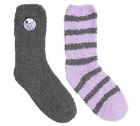 United Labels The Peanuts Snoopy Kuschelsocken für Damen Flauschige Wintersocken warme Socken Grau/Lila (2er Pack) (as3, numeric, numeric_35, numeric_38, regular, regular)