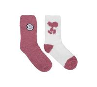 United Labels The Peanuts Snoopy Kuschelsocken für Damen - Flauschige Wintersocken warme Socken Pink/Weiß (2er Pack) (DE/NL/SE/PL, Numerisch, 35, 38, Regular, Regular, Pink/Weiß)