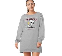 United Labels The Peanuts Snoopy Nachthemd für Damen - Laugh League Schlafshirt Pyjama Langarm Oberteil Grau (Grau, M)