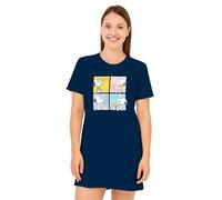 United Labels The Peanuts Snoopy Nachthemd für Damen - Schlafshirt Pyjama Kurzarm Oberteil Blau (Blau, M)