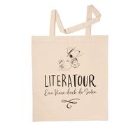 The Peanuts Snoopy Stoffbeutel - Literatour - Eine Reise durch die Seiten Jutebeutel Tragetasche Baumwolltasche Beige Naturfarben