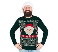 United Labels Weihnachtspullover Weihnachtsmann, Ugly Sweater für Herren, Grün, Sweatshirt in Größe M, 100% Polyacryl