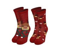 United Labels Weihnachtssocken Rentier für Damen (DE/NL/SE/PL, Numerisch, 39, 42, Regular, Regular, Rot)