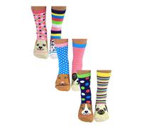 UNITED ODD SOCKS - 6 Pack Damen Welpe Hund Neuheit Baumwolle ungerade Socken in Geschenk-Box - Paws EU 37 - 42