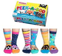 United Oddsocks - 6 Stück Mix & Match Kindersocken, Neuheit Socken für Kinder 4-6 Jahre, Größe 27-30, Peek, One Size