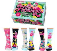 United ODD Socks Damen Socken, 6 Socken Pack - Strumpf, Tiermotive, 37-42 GoFlamingo