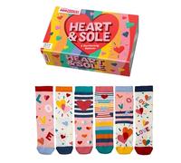United Oddsocks Heart & Sole 6 herzerwärmende Socken in Geschenkbox | UK 4-8 | EUR 37-42 | US 6½-10½, mehrfarbig, M