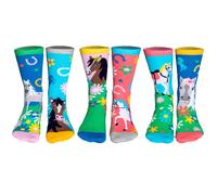 United Oddsocks Kinder Socken, 6 individuelle Socken - Geschenkbox, Motivsocken Giddy Up 30,5-39