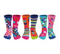 United Oddsocks Kinder Socken, 6 individuelle Socken - Geschenkbox, Motivsocken Hop, Skip & Funk 30,5-39