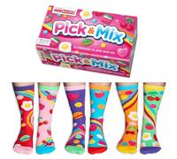 United Oddsocks Pick & Mix Box 6 Oddsocks For Girls UK 12-5.5