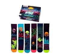 United Oddsocks Retro Wave Gift Box 6 Odd Socks | UK 6-11 | EUR 39-46 | 7-12, mehrfarbig, Einheitsgröße