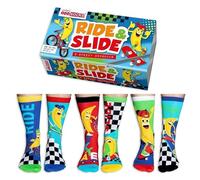United Oddsocks Ride & Slide Box 6 Oddsocks For Boys UK 12-5.5 EUR 30.5-38.5 US 13.5-8