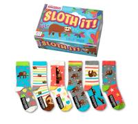 United Oddsocks Sloth It Geschenkbox, 6 bunte Odd Socks für Damen, Mix