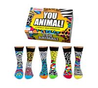 United Oddsocks You Animal Box mit 6 Odd-Socken für Herren UK 6 11, EUR 39 46