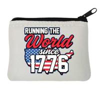 United States of America Running The World Since 1776 Neopren-Geldbörse, 10 x 11 cm, Weiß