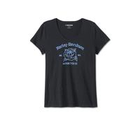 United V-Neck Rosebud Damen T-Shirt , S S schwarz