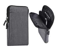 Universal Gürteltasche Handy Klein, Herren Handy Umhängetaschen Grau, 6.9 Zoll Herren Handy Schulter Messenger Tasche Männer Crossbody Geldbörse mit Gürtelschlaufe Karabiner Brieftasche Holster Case