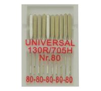 Universal Nähmaschinennadeln - 10 Maschinennadeln - Gr. 80 (Nadelstärke: 0,8) - mit Flachkolben, für alle gängigen Haushaltsnähmaschinen