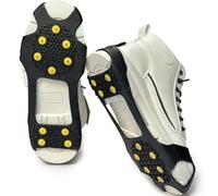 Universal Steigeisen 10 Zähne - Anti-Rutsch Schuhspikes für Winter, überziehbare Stretch-Ice-Grips für Schuhe & Stiefel, ideal für Schnee, Wandern & Spazieren (L)