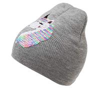 Universal Textiles Kinder/Mädchen Wende Einhorn Pailletten Beanie (3-5 Jahre) (Grau)