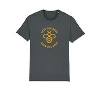 University of Soul Unisex T-Shirt aus Bio-Baumwolle "Save the Bees" Anthrazit S