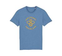 University of Soul Unisex T-Shirt aus Bio-Baumwolle "Save the Bees" Mittelblau Meliert S