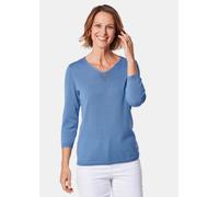Unkomplizierter Pullover mit V-Ausschnitt blau 50