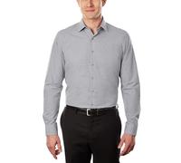 UNLISTED Kenneth Cole Herrenhemd, schmale Passform, kariert und gestreift (Gemustert), GRAU, 43 cm- 44 cm Hals 86 cm- 89 cm Ärmel
