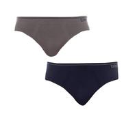 Unno DIM Basic Herren Slip 2er Pack, Grau (Gris Foncé / Azul Cobalt 74O), Large