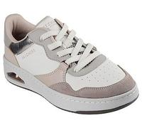 Sneaker SKECHERS "UNO CTL", Damen, Gr. 36, bunt (taupe, multi), Veloursleder, Lederimitat, casual, Schuhe, Retro Sneaker, Schnürschuh mit Materialmix (72959359-36) taupe, multi
