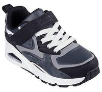 Sneaker SKECHERS KIDS "UNO GEN1", Kinder, Gr. 30, grau (grau, schwarz), Lederimitat, sportlich, Schuhe, Keil,-Schnürschuh, Skech-Air Funktion, Größenschablone zum Download (61304104-30) grau, schwarz