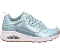 Sneaker SKECHERS "UNO-METALLIXS", Damen, Gr. 36, grün (mintgrün), Leder, metallic, Schuhe Sneaker, Keilsneaker, Plateausneaker, Schnürschuh, Halbschuh im Metallic-Look (13483830-36) mintgrün