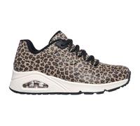 Sneaker SKECHERS "UNO-KAT-NEATO", Damen, Gr. 36, braun (braun, leo), Lederimitat, animal-print, sportlich, Schuhe, Leo Sneaker, Schnürschuh mit Air-Cooled Memory Foam, Topseller (61198367-36) braun, l