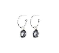 UNOde50 Ohrringe, Sterlingsilber, offener Kreis, mit grauem Kristalletui
