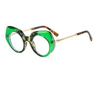 Unregelmäßige geometrische Sonnenbrille für Damen, klobiger, dicker Rahmen, modische Sonnenbrille mit Metallbügeln, UV400-Schutz, auffällige Oversize-Brille für Outdoor-Aktivitäten, Reisen, Shopp