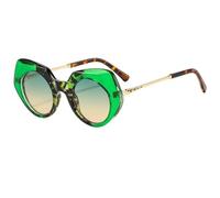 Unregelmäßige geometrische Sonnenbrille für Damen, klobiger, dicker Rahmen, modische Sonnenbrille mit Metallbügeln, UV400-Schutz, auffällige Oversize-Brille für Outdoor-Aktivitäten, Reisen, Shopp