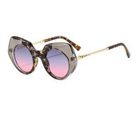 Unregelmäßige geometrische Sonnenbrille für Damen, klobiger, dicker Rahmen, modische Sonnenbrille mit Metallbügeln, UV400-Schutz, auffällige Oversize-Brille für Outdoor-Aktivitäten, Reisen, Shopp