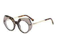 Unregelmäßige geometrische Sonnenbrille für Damen, klobiger, dicker Rahmen, modische Sonnenbrille mit Metallbügeln, UV400-Schutz, auffällige Oversize-Brille für Outdoor-Aktivitäten, Reisen, Shopp