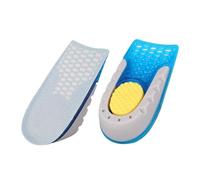 Unsichtbare Erhöhungs Einlegesohlen für Sportschuhe, Blau 2,5 CM | Tpe und Velours, Stoßdämpfend, Rutschfest, Schweißabsorption, Fersenerhöhung, für Training