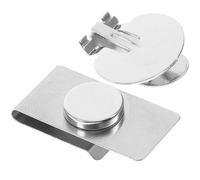 Unsichtbarer Magnetischer Krawattenhalter 1 Paar, Silber, für Herren | Stahl und Edelstahl mit Magnetverschluss, Obere und Untere Klammer, für Anzug und Hemd