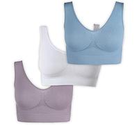UnsichtBra Bustier Damen BH ohne Bügel | Seamless Soft Bra Bralette | Wohlfühl Bustiers Top | Schlaf BH, Still BH & Sport BH für Yoga | Mikrofaser, Atmungsaktiv, Bequem (wellbra_pas)(L)