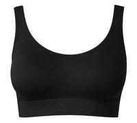 UnsichtBra Bustier Damen BH ohne Bügel | Seamless Soft Bra Bralette | Wohlfühl Bustiers Top | Schlaf BH, Still BH & Sport BH für Yoga | Mikrofaser, Atmungsaktiv, Bequem (wellbra_sngl)(L, Schwarz)