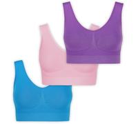 UnsichtBra Bustier Damen BH ohne Bügel | Seamless Soft Bra Bralette | Wohlfühl Bustiers Top | Schlaf BH, Still BH & Sport BH für Yoga | Mikrofaser, Atmungsaktiv, Bequem (wellbra_roblali)(L)