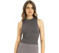 UnsichtBra Damen Shapewear Unterhemd in Rippenstrick | Ärmelloses Rundhals - Top mit Breiten Trägern | Mikrofaser Shape Tops ohne Bügel (sw_9007, Grau, M-L)