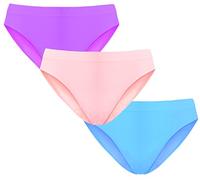 UnsichtBra Damen Unterwäsche Microfaser Slips im Mehrpack - Frauen Unterwäsche | 3-er Set - Wohlfühl - Unterhosen Damen (Rosa, Blau, Lila, XL-2XL)