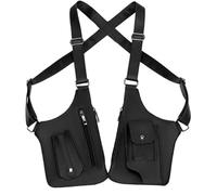 Unterarm-Umhängetasche, 50 cm, verstellbare PU-Leder-Doppeltasche, mehrere Taschen, Gurt-Geldbörse, Anti-Diebstahl-Reiseausrüstung für Herren, zum Wandern und versteckte Handyaufbewahrung
