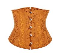Unterbrust Korsett Damen Renaissance Schwarz Unterbrust Schnüren Corsage Bustiers für Karneval Gothic Corsage Corset Top Elegant Muster Corsette Mittelalter Trainieren Taille (Goldene, XS)