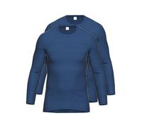 Unterhemd AMMANN "2er Pack Shirt 1/1 Arm Day Classic", Herren, Gr. 6, N-Gr, blau (dunkelblau), Obermaterial: 75% Baumwolle CO. 25% Polyester PES., Unterhemden Unterhemd (18941454-6) dunkelblau